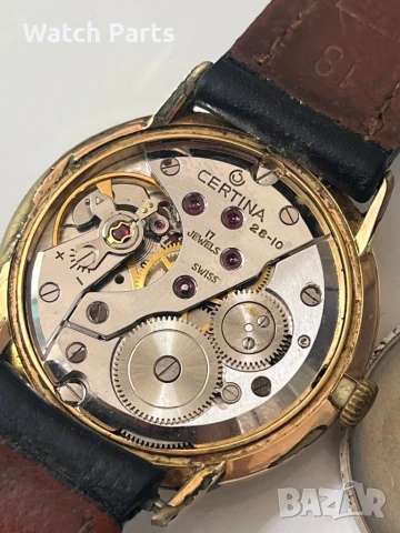 Стар часовник certina швейцарски с позлата, снимка 7 - Мъжки - 51038477