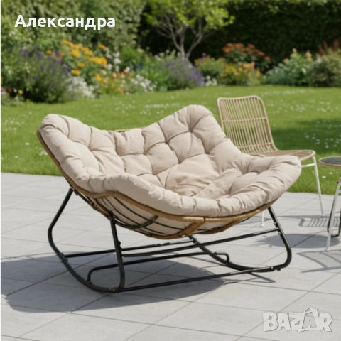 Люлеещ се стол Svinga - здрава стоманена рамка и мека възглавница, снимка 4 - Други стоки за дома - 53833062