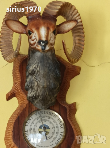 френски барометър муфлон за ловци и ценители, снимка 2 - Стенни часовници - 45058708