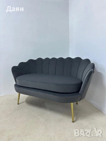 Диван Homcom, 2-местен, кадифе , снимка 4 - Дивани и мека мебел - 53111403