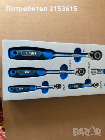 Laser Tools Micro Head 1/4, 3/8, 1/2 тресчотки удължители комплект, снимка 6 - Други инструменти - 51132402