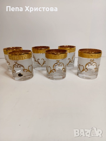 6 броя чаши за уиски от чешки кристал  - Balvinglass. 