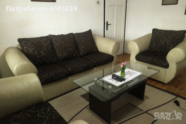 Мека мебел - диван с два фотьойла в перфектно състояние, снимка 1 - Дивани и мека мебел - 45555723