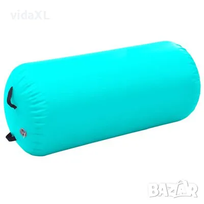 vidaXL Надуваем гимнастически цилиндър с помпа 120x90 см PVC зелен(SKU:92719), снимка 2 - Други спортове - 48994364