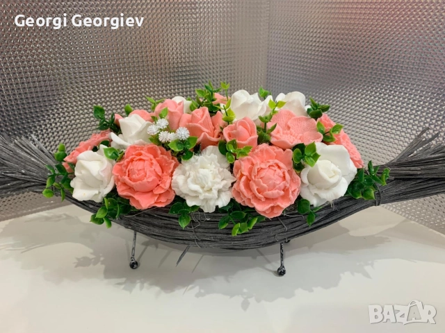 цветя изработени с глицеринов ароматен сапун и Българска роза 🌹 Стара Загора Център ., снимка 18 - Изкуствени цветя - 52838977