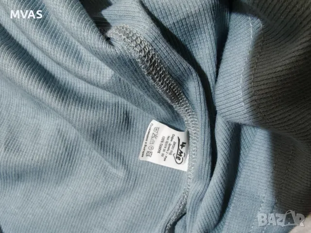 Нова дамска блуза с дълъг ръкав синьо сива M L размер, снимка 4 - Блузи с дълъг ръкав и пуловери - 49864962