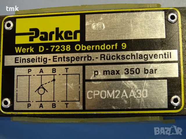 Хидравличен възвратен клапан Parker CPOM2AA30 hydraulic pilot operated check valve 350Bar, снимка 4 - Резервни части за машини - 48691642