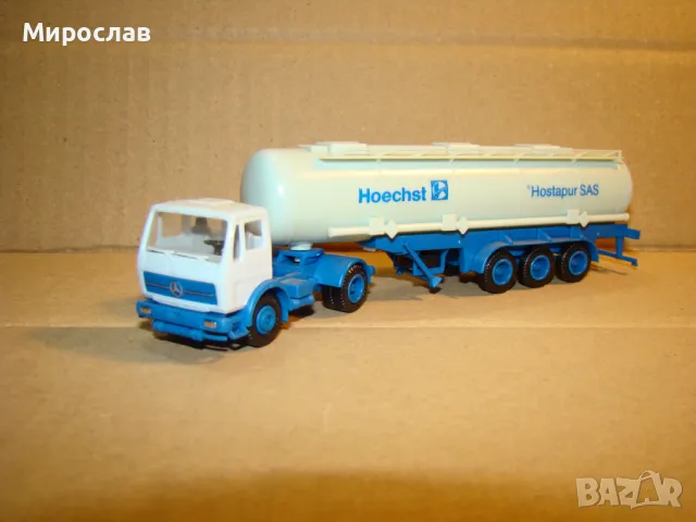 HERPA 1:87 H0 MERCEDES ТИР КАМИОН ИГРАЧКА МОДЕЛ ЦИСТЕРНА, снимка 2 - Колекции - 48269576