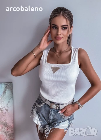 Дамско раирано памучно боди със златиста кръпка  AVA, 2цвята , снимка 8 - Корсети, бюстиета, топове - 50662795