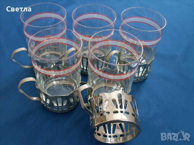 За ЧАЙ - Подстакани алпака, 12 бр. + 8 чаши, снимка 1 - Чаши - 45089808