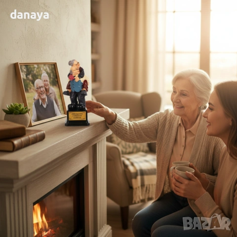 6348 Статуетка Баба и Дядо – Най-задружно и щастливо семейство, снимка 2 - Статуетки - 53120274