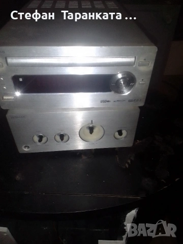 Hitachi -Аудио уредба от два компонента в незнайно състояние,няма го лентовия кабел между двата , снимка 3 - Аудиосистеми - 53128077