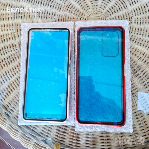 Метален магнитен двустранен стъклен калъф за телефон Xiaomi Redmi Note 10 Pro
