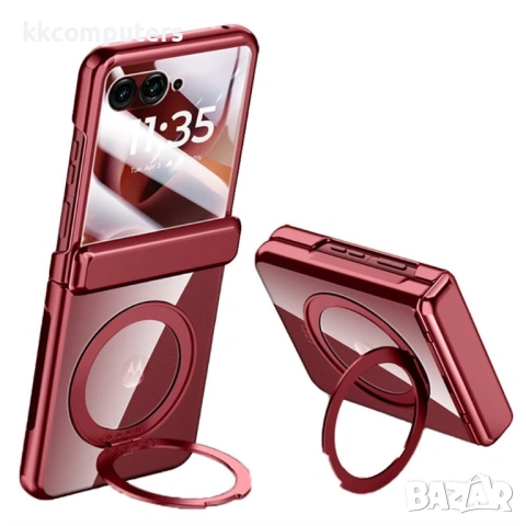 Магнитен калъф с вградена стойка и протектор за Motorola Razr 60 Ultra 5G, снимка 4 - Калъфи, кейсове - 53189574
