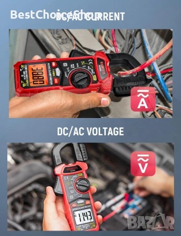 амперметър, клещов мултицет, измерващ AC/DC ,ток,температура,продължение на веригата,диод, NCV, снимка 9 - Други инструменти - 53699121