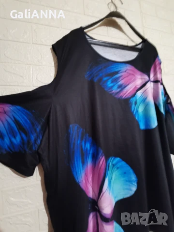 СТРАХОТНА ТУНИКА С ИЗРЯЗАН РЪКАВ 4XL-5XL, снимка 6 - Туники - 51010177