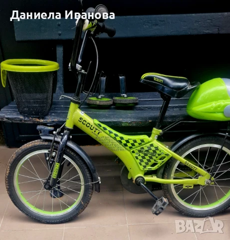 Scoutt-велосипед 16 инча с помощни гуми