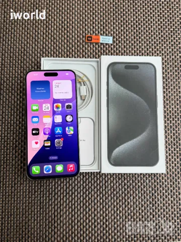 КАТО НОВ❗️iPhone 15 Pro Max Лизинг от 72лв/м  / White Titanium / 256Gb бял, снимка 2 - Apple iPhone - 48451192