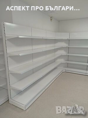 Островни /двустранни стелажи за магазини, супермаркети, аптеки, снимка 9 - Стелажи и щандове - 52158236