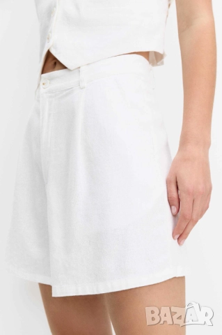 Дамски бермуди Pull&Bear, 52% лен, 48% вискоза, Бели, 46