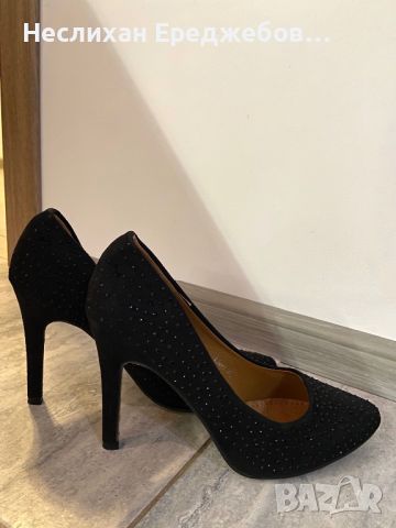 Черни токчета, снимка 1 - Дамски обувки на ток - 46110582