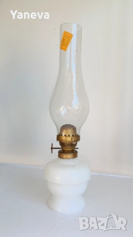 Порцеланова, българска, стара газена лампа от СОЦА. , снимка 3 - Настолни лампи - 53074607