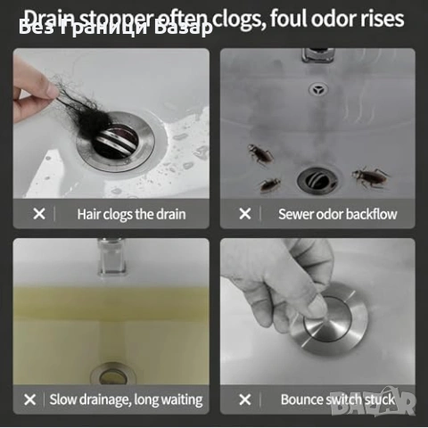 Нова Тапа сифон за баня 3 в 1 неръждаем филтър косми бързо оттичане, снимка 8 - Други стоки за дома - 53691756