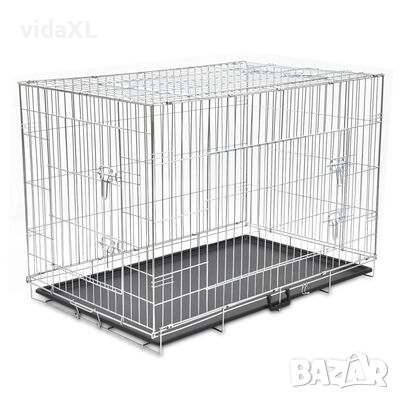 vidaXL Сгъваема метална кучешка клетка, размер XXL(SKU:170219