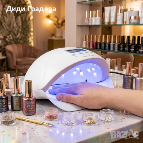 Професионална UV лампа 50 W двуцветна светодиодна лампа за нокти Gel Polish Lampa Nail Auto Timer, снимка 2 - Други - 54012336