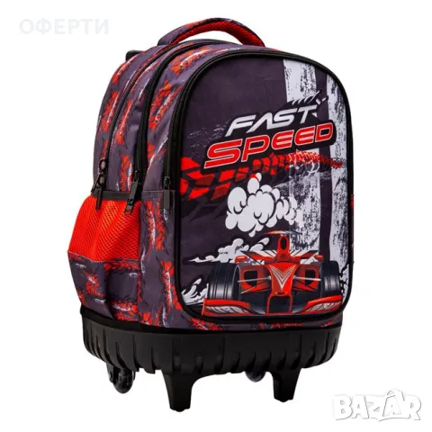 Ученическа чанта - Elementary Black Fast Speed Formula Trolley със светлина арт No212933, снимка 2 - Раници - 46920648