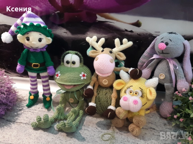 Елен с топка, Ръчно изработена, Плетена играчка, снимка 11 - Плюшени играчки - 52063831