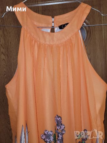 Дълга оранжева рокля, снимка 4 - Рокли - 46238561