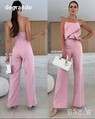 ♦️ Стилен Дамски Гащеризон в ЧЕРНО БЯЛО БЕЖОВО СИНЬО РОЗОВО