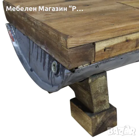 Маса за кафе, твърдо регенерирано дърво, 90x50x35 cм , снимка 5 - Маси - 47180788