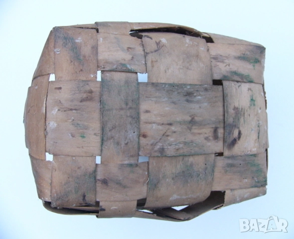 РЕТРО Българска Дървена Плетена КОШНИЦА 10 литра Кошник Кош Панер от Фурнир НРБ Декорация БАРТЕР, снимка 5 - Антикварни и старинни предмети - 52016620