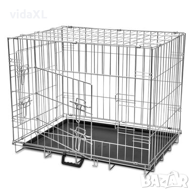 vidaXL Сгъваема метална кучешка клетка, размер L（SKU:170217