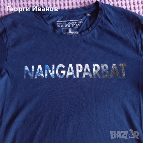 NANGAPARBAT L НОВА С ЕТИКЕТ оригинална тениска Navy blue T-shirt Нангапарбат, снимка 2 - Тениски - 51802850