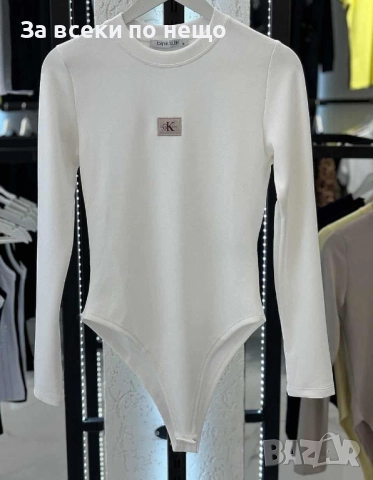 Calvin Klein Дамско Бяло Памучно Боди С Дълъг Ръкав Келвин Клайн Код I_80
