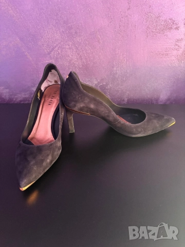 Ted Baker обувки на ток велур, тъмно сини, размер 36.5, снимка 5 - Дамски обувки на ток - 52319512