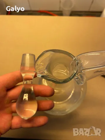 Стара красива кристална Гарафа със стъклена тапа, снимка 4 - Антикварни и старинни предмети - 49819301