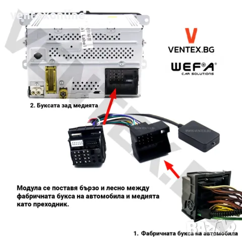 Bluetooth адаптер за Ford Fiesta, Focus, Mondeo, Transit - WEFA, снимка 4 - Аксесоари и консумативи - 50402671