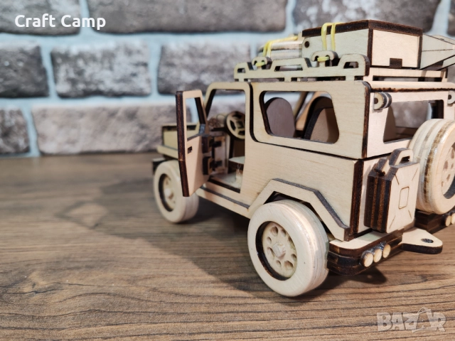 Дървен модел на Джип и Каравана – Craft Camp, снимка 5 - Коли, камиони, мотори, писти - 52738202