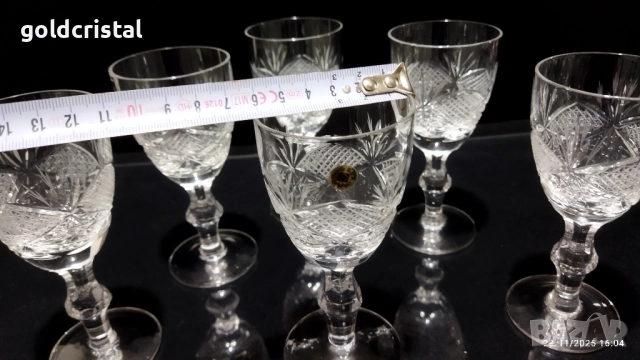 кристални чаши за ракия , снимка 4 - Антикварни и старинни предмети - 52506714