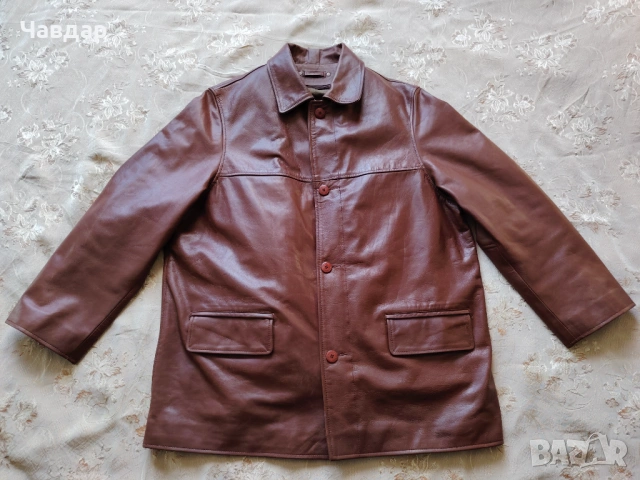 Мъжко кожено яке REDSKINS - размер XXL, снимка 2 - Якета - 54080510