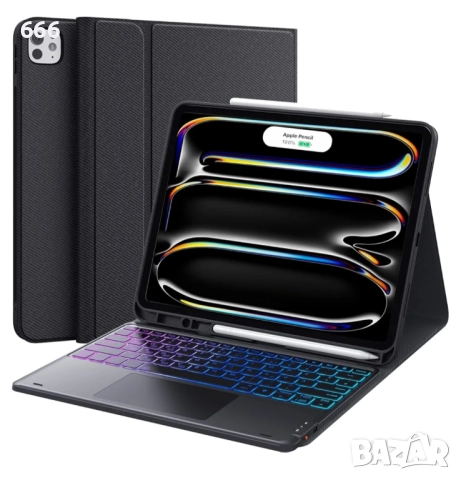 Калъф за таблет + клавиатура iPad Pro 2024 13 инча (M4/M5) (номер на модела: A2925, A2926, A3007). 