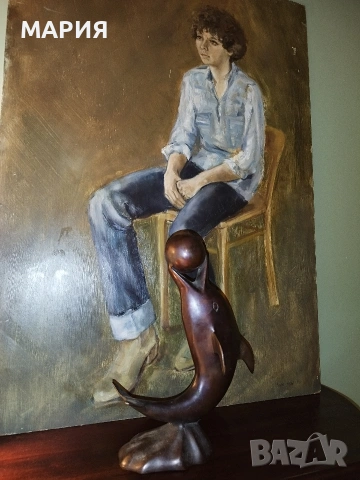 Бронзова скулптура 28см - делфин с топка, снимка 9 - Антикварни и старинни предмети - 53396493