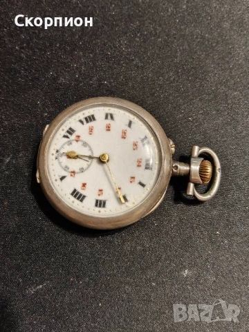 Швейцарски джобен часовник с посребрени капаци 1905г. - 10 РУБИНА, снимка 2 - Джобни - 49241222