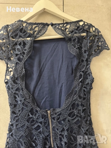 Рокля синя официална дантела XS-S, снимка 3 - Рокли - 51808294