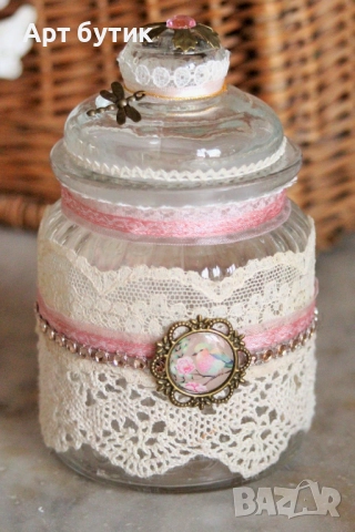 Различни видове  буркани с мед за подарък на Кръстница, снимка 4 - Декорация - 52741802