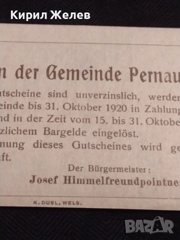 Банкнота НОТГЕЛД 20 хелер 1920г. Австрия перфектно състояние за КОЛЕКЦИОНЕРИ 45148, снимка 7 - Нумизматика и бонистика - 45503893